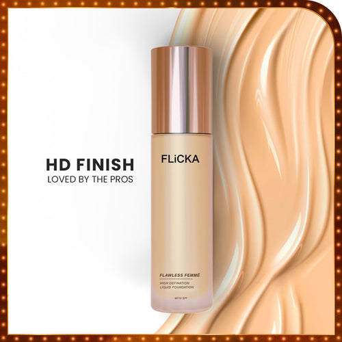 Flawless Femme HD Liquid Foundation Flicka Cosmetics India