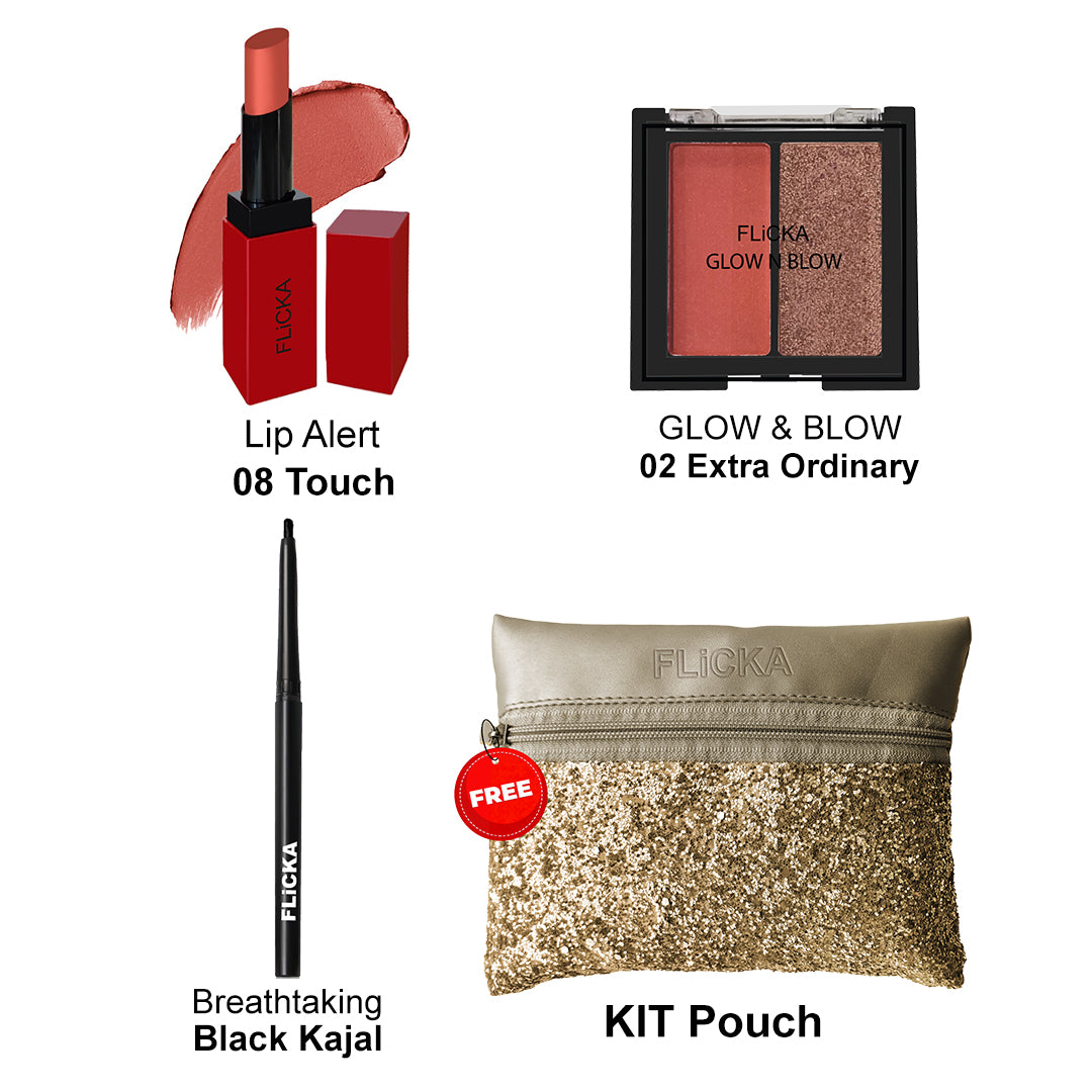 08 Touch _#b6483b/02 Extra Ordinary _#c45d56/Black _ #000000/KIT _#eac9ae