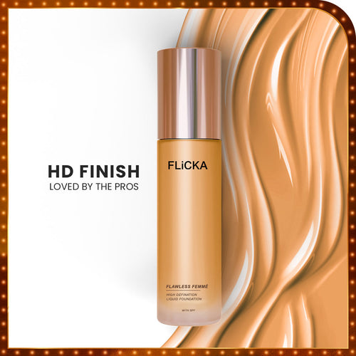 Flawless Femme HD Liquid Foundation Flicka Cosmetics India