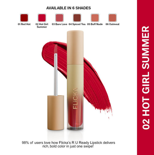R U Ready Liquid Matte Lipstick - Flicka Cosmetics Pvt Ltd