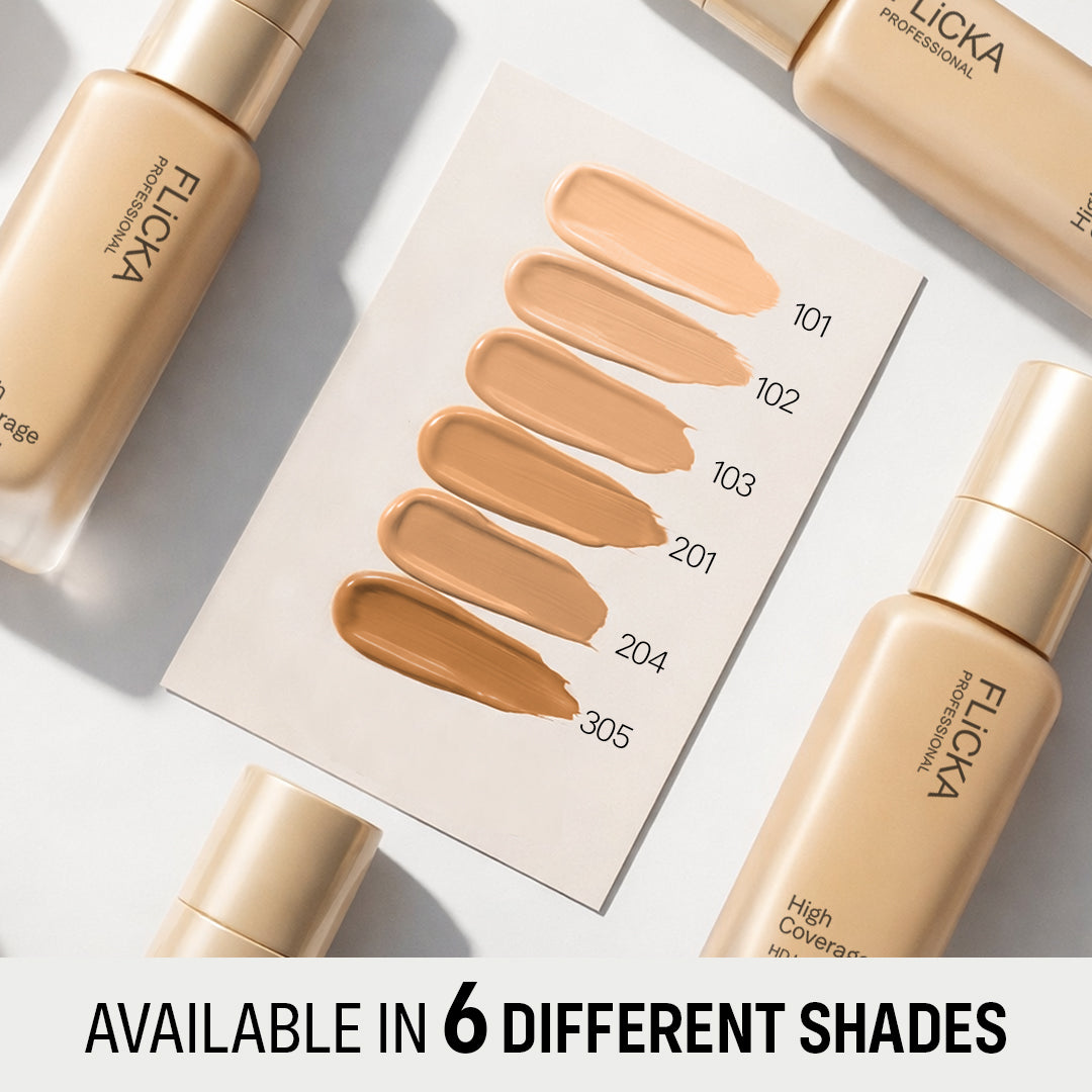Flicka High Coverage HD Liquid Foundation Flicka Cosmetics India