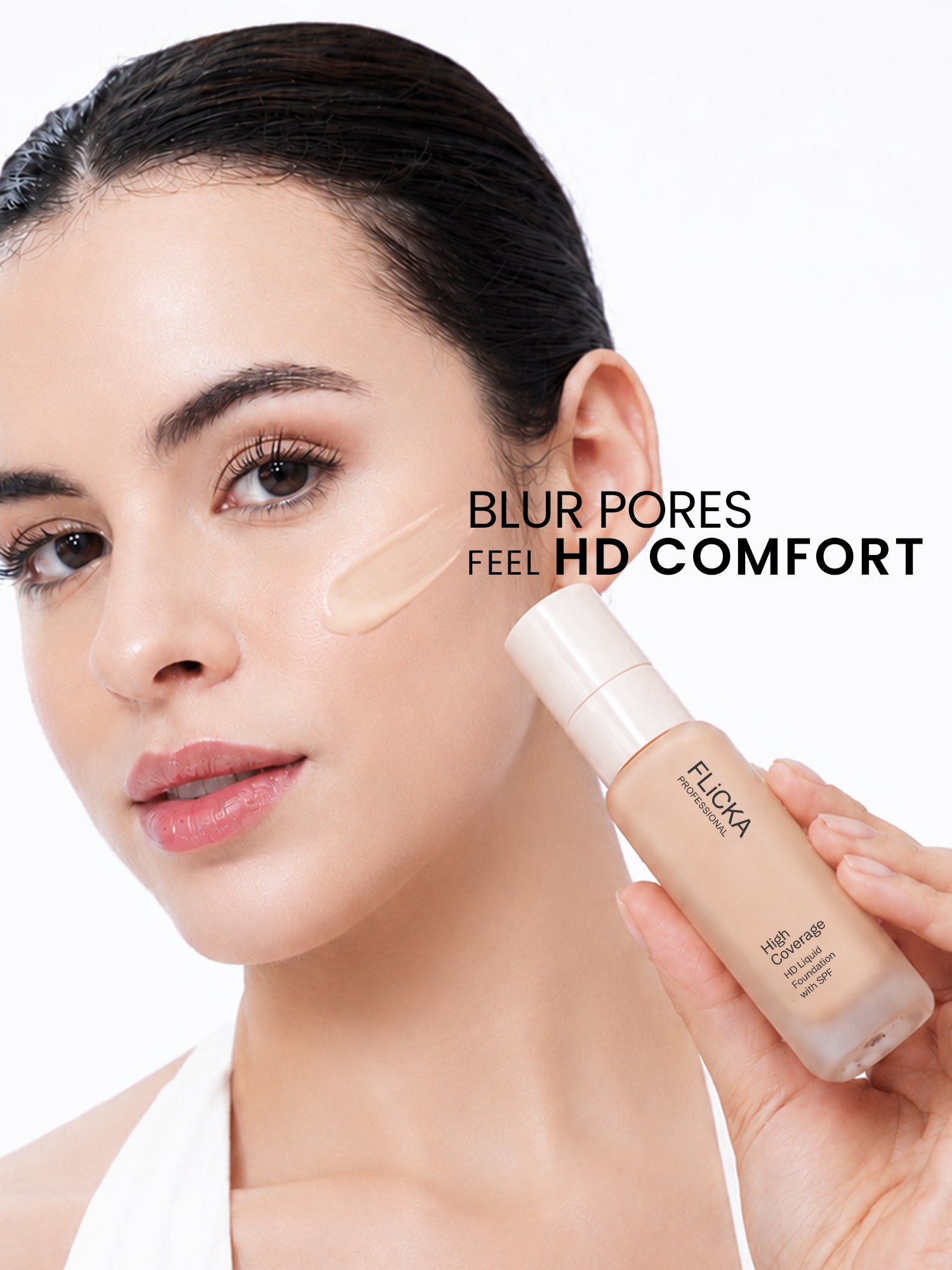Flicka High Coverage HD Liquid Foundation Flicka Cosmetics India