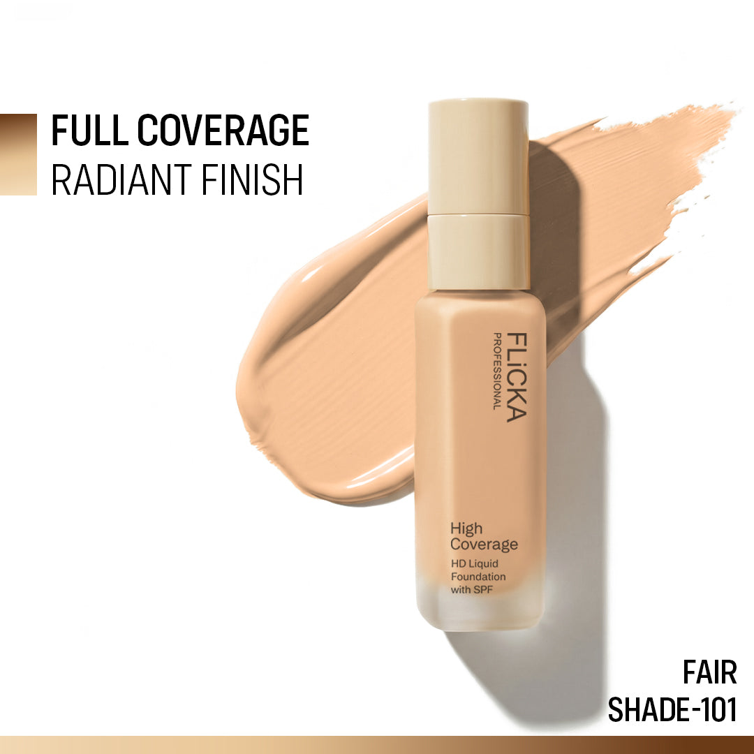 Flicka High Coverage HD Liquid Foundation Flicka Cosmetics India