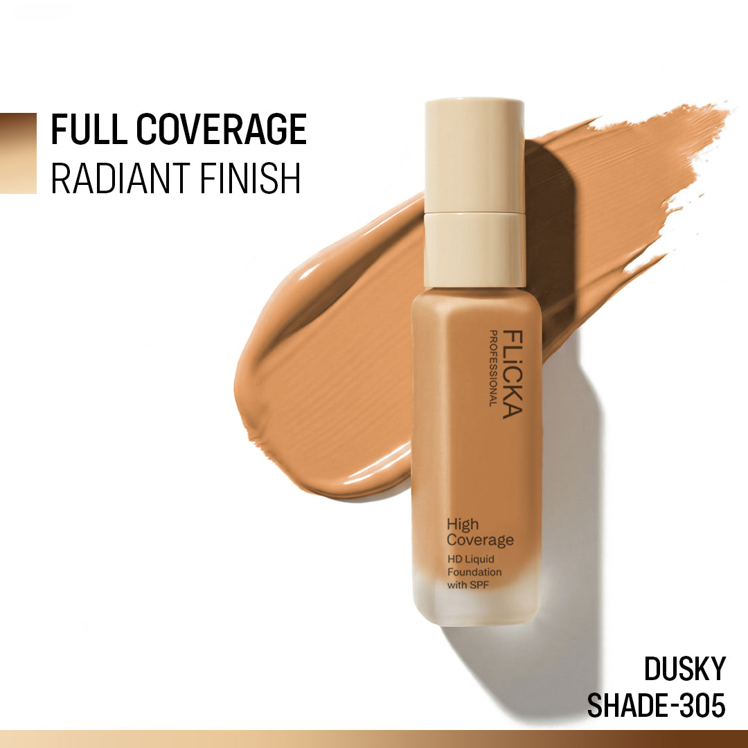 Flicka High Coverage HD Liquid Foundation Flicka Cosmetics India