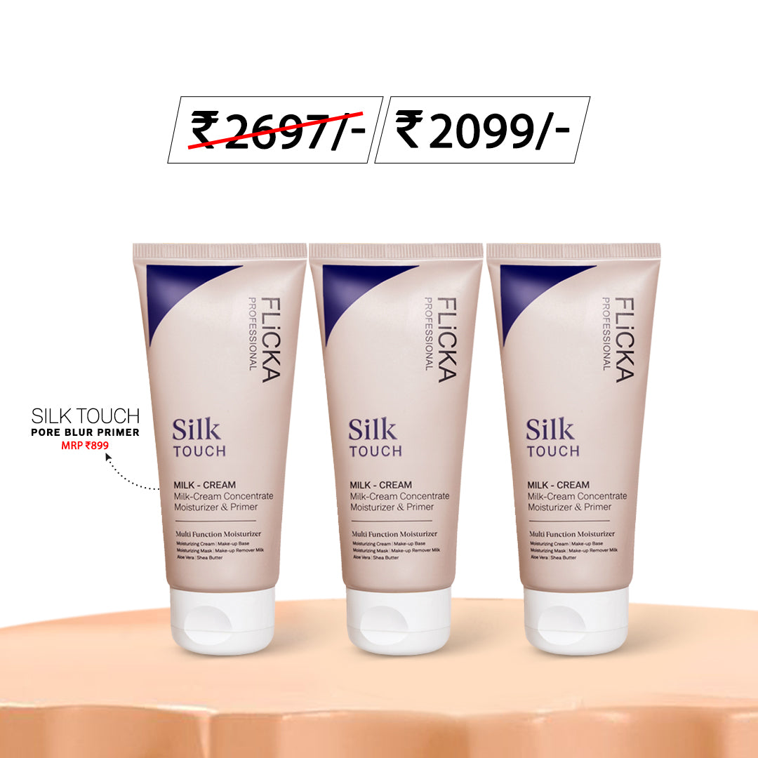 Flicka Silk Touch 3-in-1 Primer Moisturizer with SPF (Pack of 3) Flicka Cosmetics Pvt Ltd