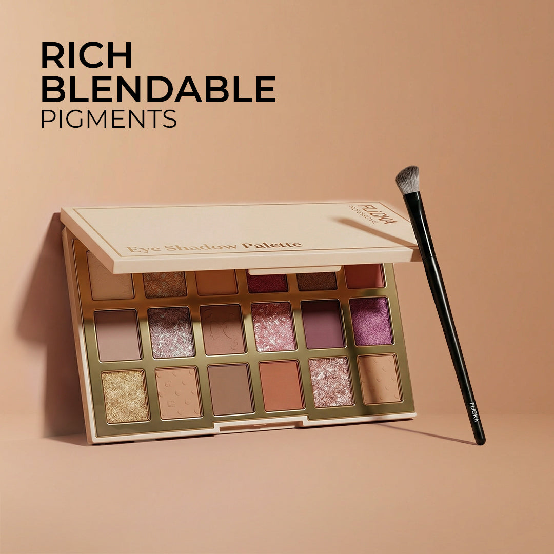 Flicka 18 Colors Eyeshadow Palette_Free Gift Flicka Cosmetics India