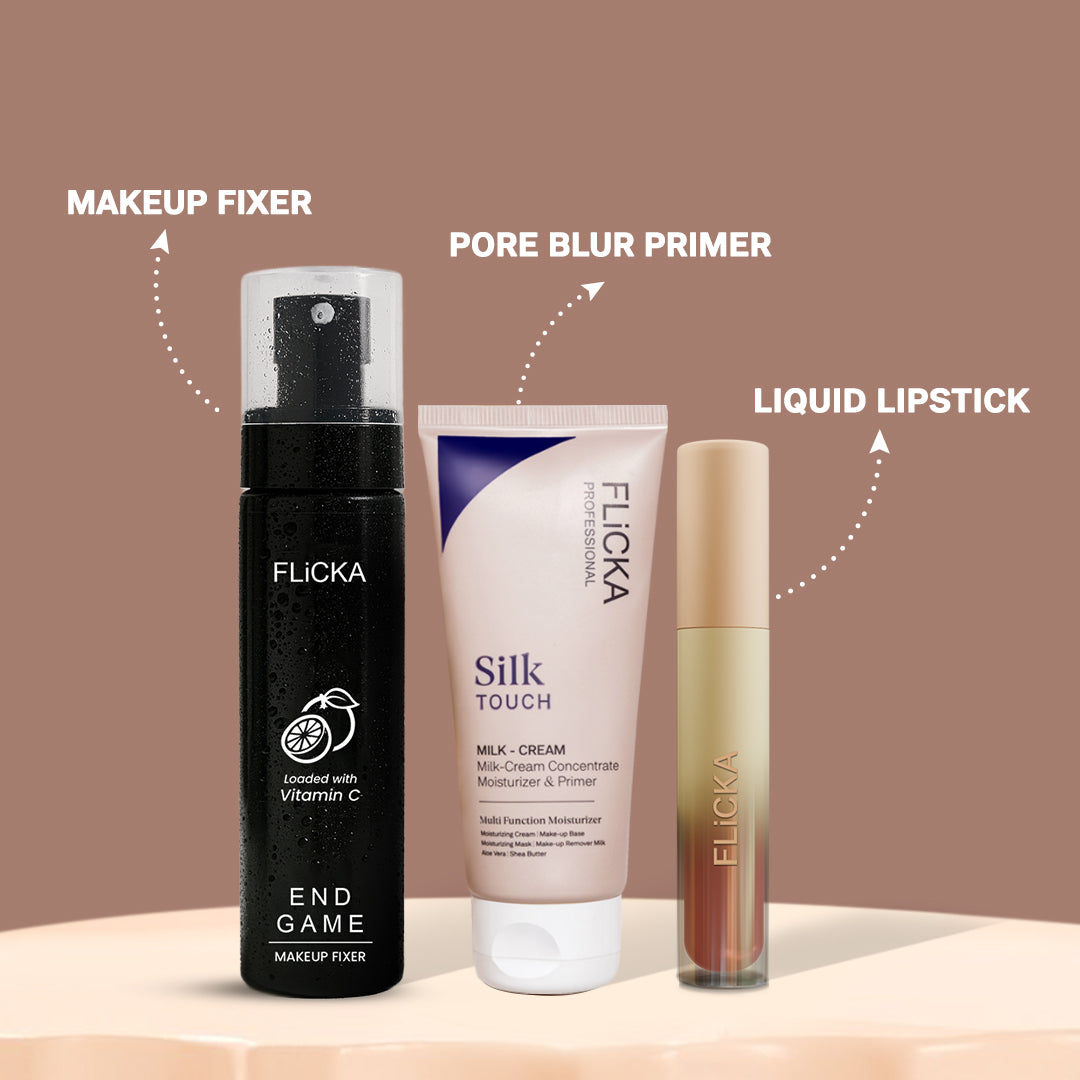 Prime Pout and Set Combo Flicka Cosmetics Pvt Ltd