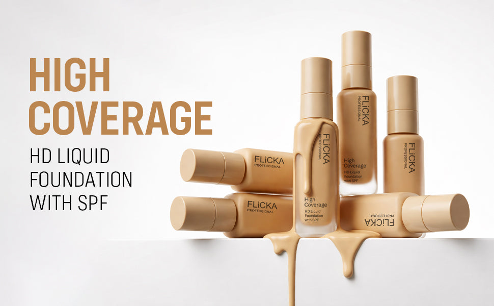 Flicka High Coverage HD Liquid Foundation Flicka Cosmetics India