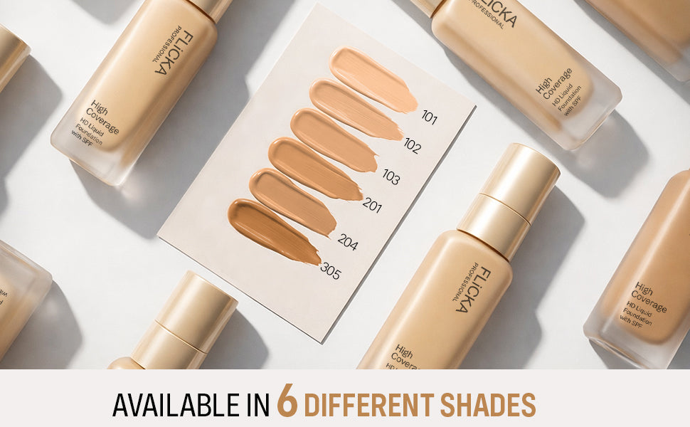 Flicka High Coverage HD Liquid Foundation Flicka Cosmetics India