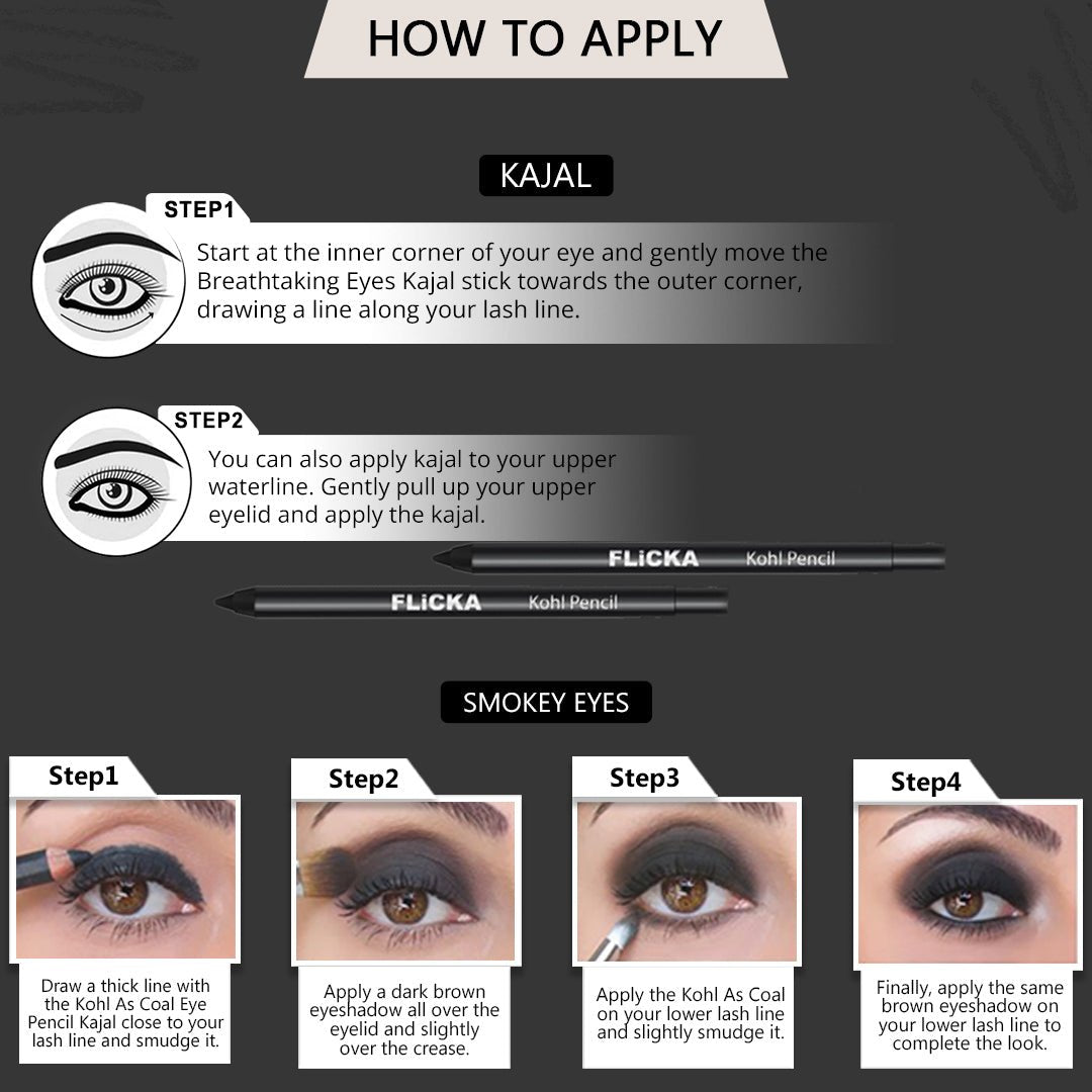 EVIDECO Intensiver Schwarzer Kajal-Eyeliner – Cremige Textur, Langanhaltend, Für Smokey Eyes