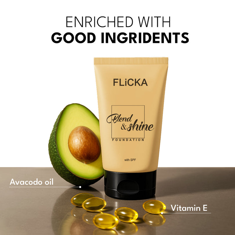 FLiCKA Blend & Shine Long-Lasting Liquid Foundation with Vitamin E 30 ml