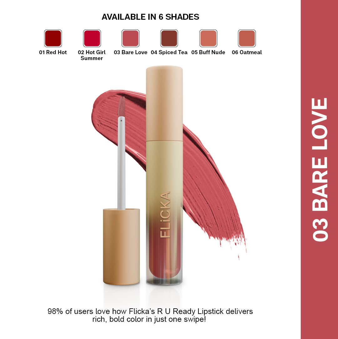 R U Ready Liquid Matte Lipstick - Flicka Cosmetics Pvt Ltd