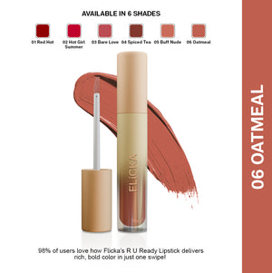 R U Ready Liquid Matte Lipstick - 06 Oat Meal flicka cosmetics india