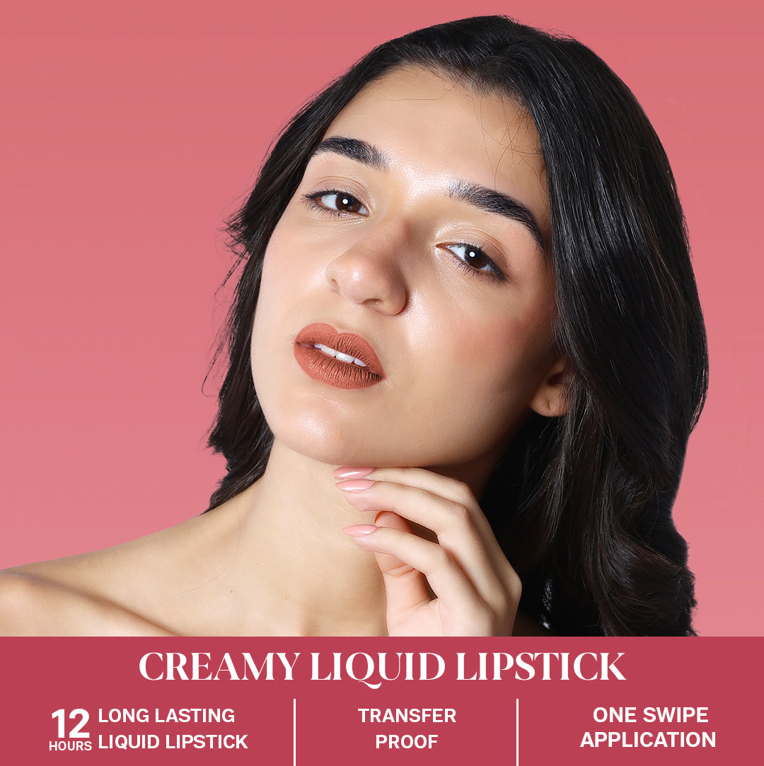 R U Ready Liquid Matte Lipstick - 06 Oat Meal flicka cosmetics india