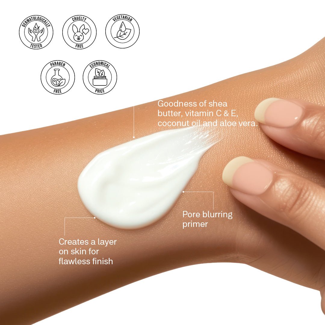 Flicka Silk Touch milk cream primer texture lightweight formula